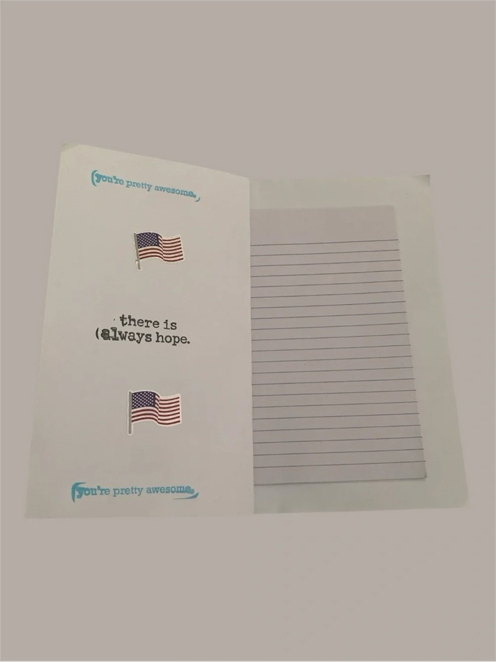 Handmade Patriotic Firework Print Notebook Journal - Light Blue